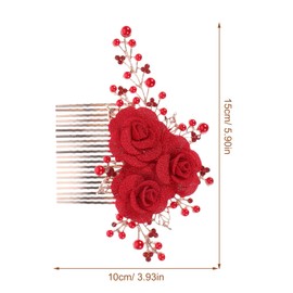 IWOWHERO Bridal Hair Comb with Flower Design Elegant Side Comb for Bride Durable and Skin Friendly Hair Jewelry for Stunning Wedding Hairstyles