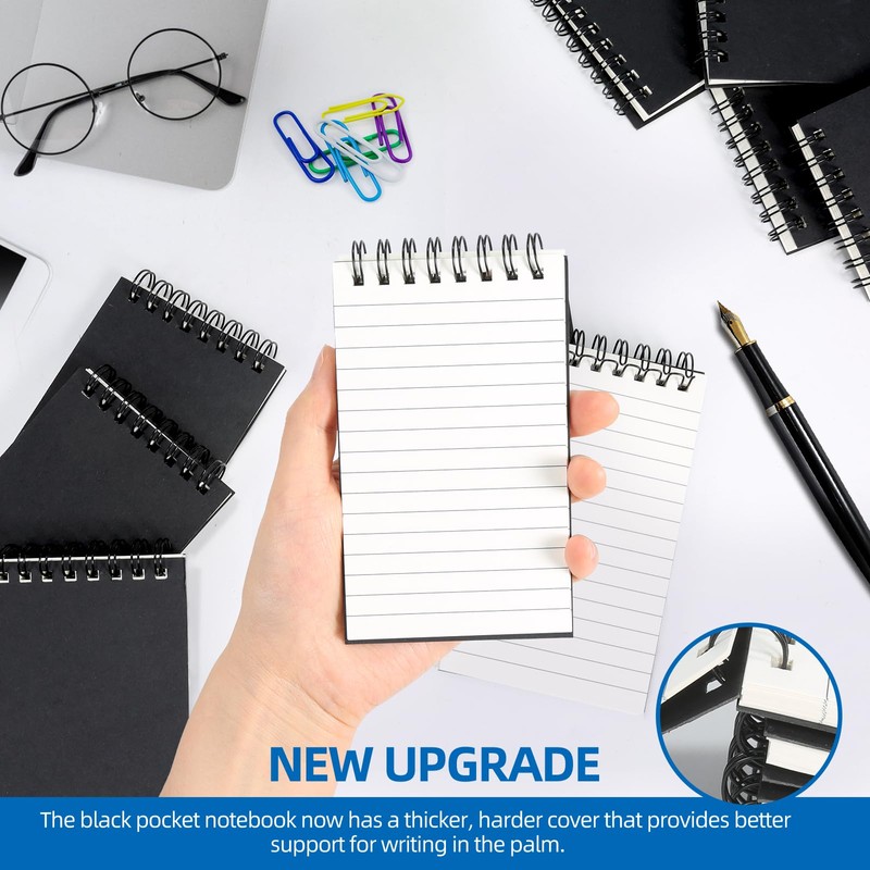 wavamawa 12 Pack Pocket Notebooks, 3x5 inch Small Notepads, Mini