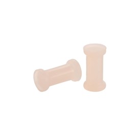 NewkeepsR Silicone 4G(5mm) Hider Flesh Skin Tone Double Flared Plug for Ear Lobe Piercing-Light Peach Color