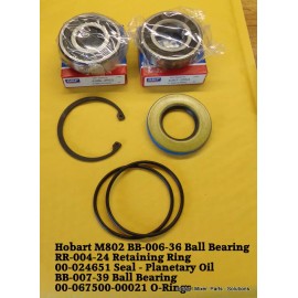 Hobart M802 BB-006-36 Ball Bearing RR-004-24 Retaining Ring 00-024651 Seal - Pla