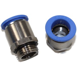 Pneumatic Plug Connection G 1/2 Inch to 6, 8, 10, 12, 14 or 16 mm Pneumatic Hose Set of 2 Cylindrical Push-Fit Fitting (1/2 Inch - 14 mm)