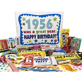 RETRO CANDY YUM ~ 1956 70th Birthday Gift Box of Nostalgic Candy from Childhood for 70 Year Old Man or Woman Born 1956