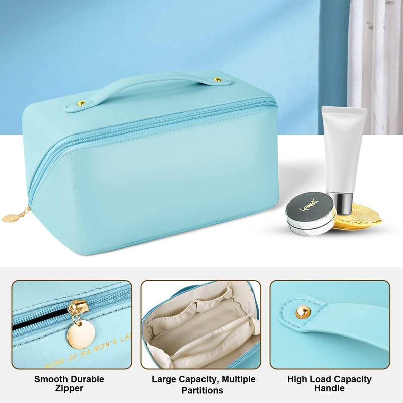 NAKODU Travel Makeup Bag,Large Capacity Cosmetic Bags for Women,Waterproof Portable