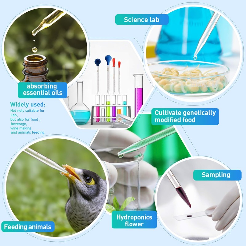 Droppers 10ml Pipettes Glass Graduated Dropper Lab Pipette Liquid Pipette