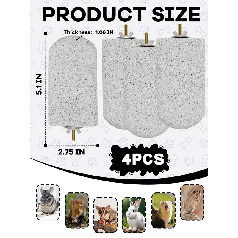 Niwaes Chinchilla Lava Ledges Rat Climbing Platform 4 Pack Pumice
