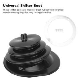 Shifter Boot, Rubber Shift Boot with Chrome Ring 1651 Retainer Stick Shift Sleeve Gear 5.25in Round Shifter Boot Gear Gaiter Cover for Car