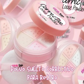 Polvo Traslucido Corrector Unifica El Tono De Piel Pink Up
