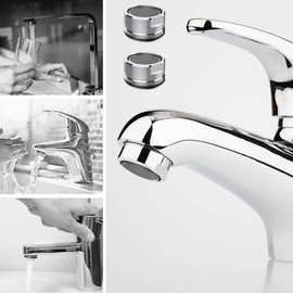 4 Pack Water Saver Spout Filter Mesh Tap Head Faucet Aerator Replacement Parts Insert Nozzle DIY Kitchen Bathroom Shower Sink Basi 22mmn Tool Regulator Flow Silver(22mm Male Thread)