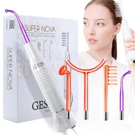 GESS SuperNova Darsonval High Frequency Device for Face and Hair, Anti Ageing Face Massager, Acne Treatment, Wrinkle Reduction, Skin Care Cosmetic Device