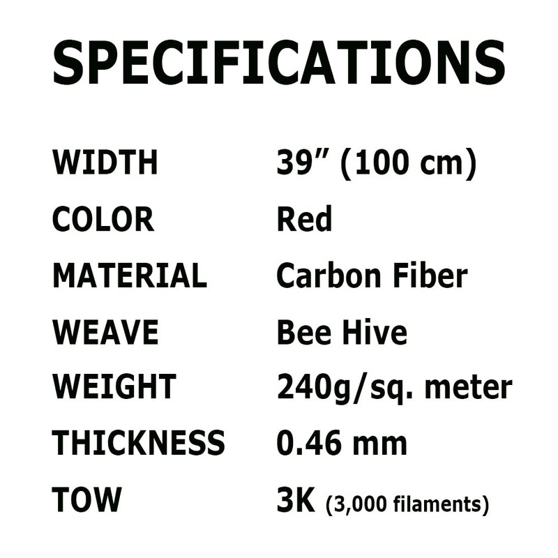 KARBXON - 1m Wide (39.8 in) Carbon Fiber Beehive Weave