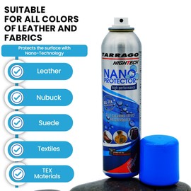 Tarrago Hightech Nano Protector Spray - Shoe Protector Spray Waterproof & Stain - Leather & Suede Waterproofing Spray - 6.53 oz Shoe Spray Protector - Leather Waterproofer Powered by Nanotechnology