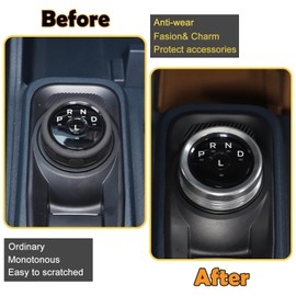 CHEAYAR Gear Shift Switch Button Ring Trim Cover Fit for Ford Maverick 2022, Aluminum Gear Shifting Knob Cover, Gear Shift Knob Cover Interior Gear Shifter Head Decoration Protection (Silver)