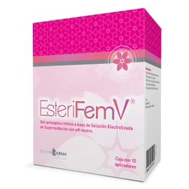 Esterifem V Gel Intimo Antiséptico para Infecciones Vaginales con 10 Aplicadores de 5g