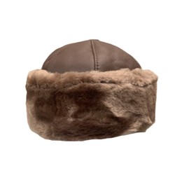 Unisex Sheepskin Beanie Hat Russian Trapper Ushanka Aviator Fur hat Winter hat (Toscana, X-Large)