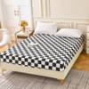 Mengersi Black White Fitted Sheet - Microfiber Fitted Bottom Sheet-