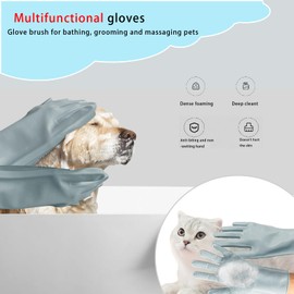 organizer box Pet Grooming Gloves - Premium Heat Resistant Silicone Pet Grooming Gloves - High Density Teeth with Enhanced Five-Finger Design for Dogs, Cats and Other Fluffy Pets-Grey