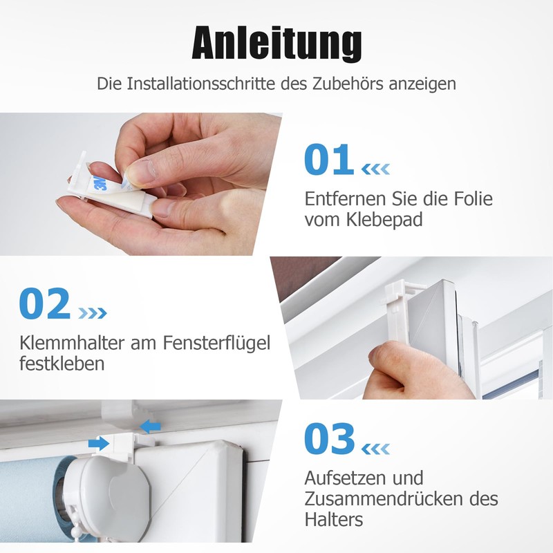 Clamp Holder for Klemmfix Roller Blind, Ancable Double Roller Blind,
