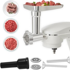 Instant Meat Grinder Attachment for Stand Mixer, Includes Grinding Plates, Cutting Blade, Tube, Food Tray, Pusher and Feeder Housing