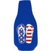Stars and Stripes Flip Flop Beer Bottle Coolie With Opener