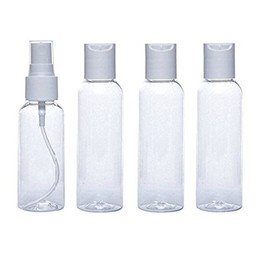 VITA PERFETTA 4 x Clear Toilet Bottles - Airplane Travel Bottles
