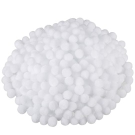 Blulu 500 Pcs 0.5 Inch Polypropylene Pompoms for Craft Making, Small Pom Poms Balls Art and Craft DIY Decorations(White)