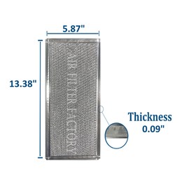 2-Pack Air Filter Factory Replacement for Whirlpool 4393862 Microwave Oven Aluminum Grease Filter