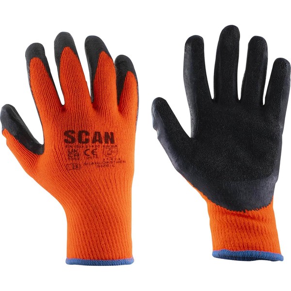 Scan SCAGLOKSTHXL Knitshell Thermal Latex Coated Gloves - Orange -