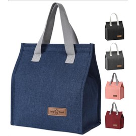 Lunch Bag, Insulated Bag, Thermal, Lunch Bag, Tote Bag, Water Bottle, Water Bottle, For Work or School, Picnic, Work, Office, Travel, Unisex, Surface Tape (Navy)