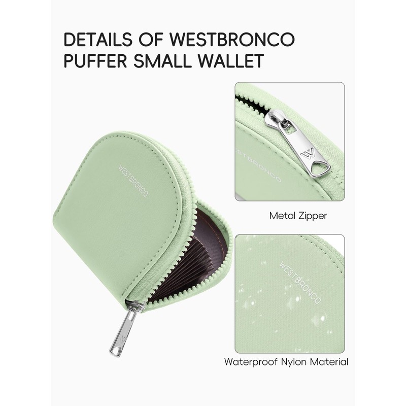 WESTBRONCO Mini Coin Purse for Women, RFID Blocking Accordion Wallet
