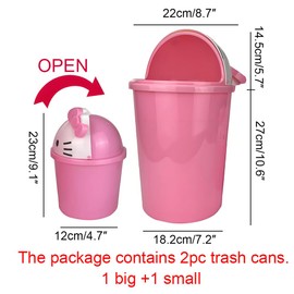 NBHUZEHUA 2.6 Gallon Unicorn Cute Kids Room Trash Can Bedroom Girls Dorm Bathroom Nursery Home Office Small Waste Basket Garbage Cans Trash Bin Dustbin