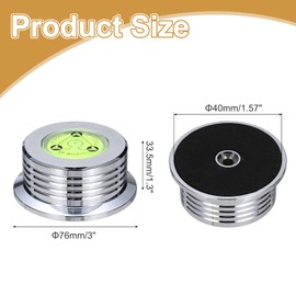 MECCANIXITY 50Hz Record Weight Stabilizer,3"x1.3" 265g Aluminum Vinyl Clamp with Bubble Leveling Weight Turntable Disc Stabilizer Vibration Damper for LP Players,Bright Chrome Plating