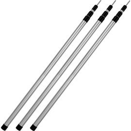 XXXL Aluminium Telescopic Pole 116-300 cm Tent Pole for Family Tent, Sun Sail, Tarpaulin or Tarps Colour Pack of 3