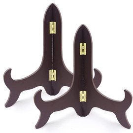 2 PCS Wooden Plate Stands, Wooden Decorative Plate Stand, Wooden Display Stand, for Home Decorations, Picture Frame, Easels, Artwork (25 CM)