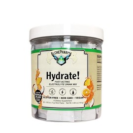 AlchePharma Hydrate! Electrolyte Drink Mix, Gluten Free, Non GMO, Vegan, 20 Stick Packs (20 Paks, Tropical Splash)