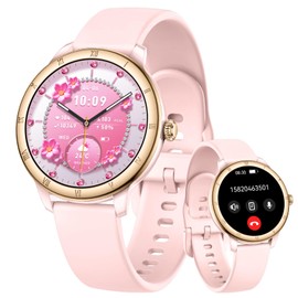 Smartwatch Damen 1,27" Fitnessuhr mit Telefonfunktion 24H Pulsuhr SpO2 Schlafmonitor Menstruationszyklus 110+ Sportmodi Schrittzähler Kalorien Fitness Tracker IP68 Smartwatch Rund für iOS Android