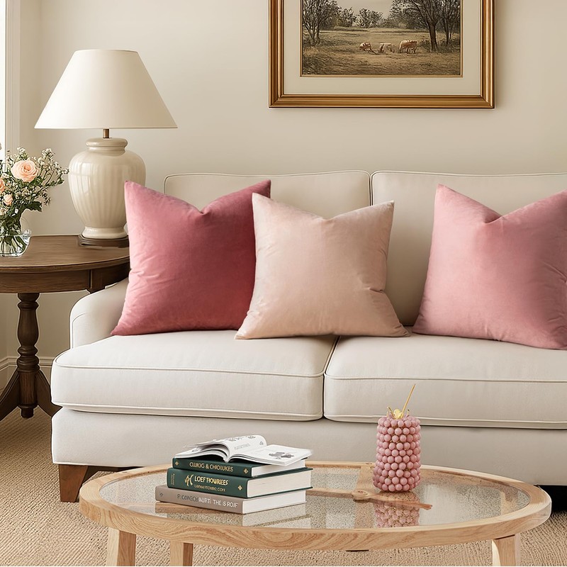 MIULEE Velvet Throw Pillow Covers 18x18 Inch, Pack of 2