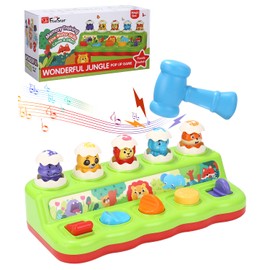 Zawaer Pop Up Baby Toy from 6 Months with Music & Light, Baby Toy 1 Year, Toddler Montessori Toy for 1 Year Children, Early Development Cause and Effect Toy Baby Gift