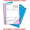 Cherry Carbonless NCR **Custom** Receipt Duplicate Book A5 50 Sets