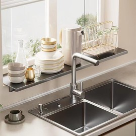 Penwlled Window Sill Extender Plate, 23.6inch Carbon Steel Storage Shelf, Heavy Duty Countertop Extension Board with Magnetic Base for Kitchen Organization Storage (23.6x5.9in/60x15cm)