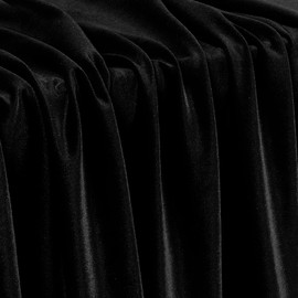KKJIAF Black Stretch Velvet Fabric 60 Inch Wide, 5 Yard Soft Stretchy Fabric for Sewing Clothes, Apparel, Costume, Crafts - 90% Polyester 10% Spandex