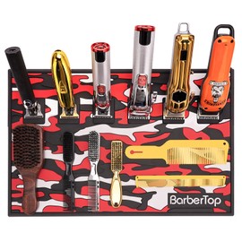 6 Magnetic Barber Mat, Anti-slip Barber Station Mat for Clippers, Barbershop Salon Organizer Table Mat, Barber Table Matt, Hairstylist Scissors Pad for Desktop Organization, Prevents Scratches