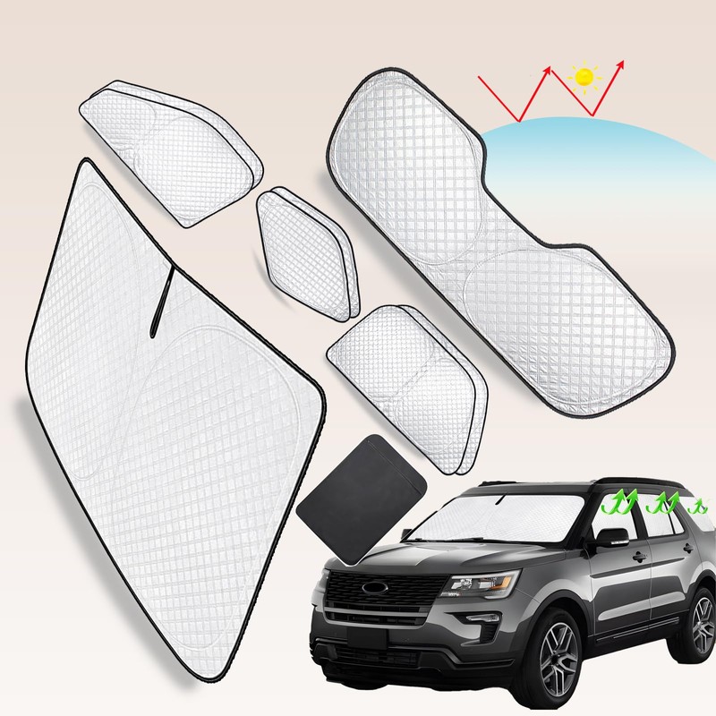 KMF 8pcs Thicken Full Window Sun Shades for Ford Explorer