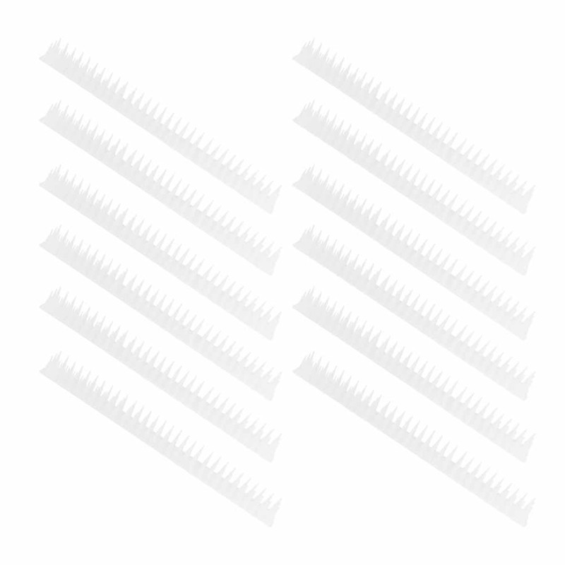 12Pcs Outdoor Plastic Anti Bird Spike Strips Repellent Defender for