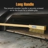 LRUI Pizza Oven Brush with Scraper,41-Inch Long Wood Handle Brass