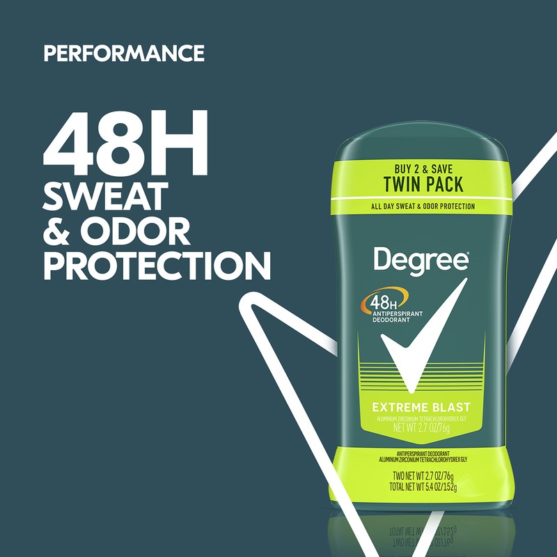 Degree Men Original Protection Antiperspirant Deodorant Extreme Blast Twin Pack