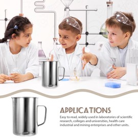 IMIKEYA Laboratory Beaker Kitchen Measuring Cup Beakers Beaker Cups Stainless Pitcher Ml Measuring Cup for Liquid Container for Flour Steaming Metal Kettle Stainless Steel Coffee