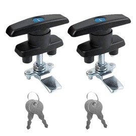 Pack of 2 Cabinet Lock with Keys, Black T-Handle Cabinet Door Lock, Furniture Lock, with 4 Keys, Suitable for Furniture, Motorhome, Safe, Garage Door (Black)