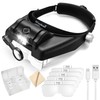Headband Magnifying Glass with Light, Rechargeable Head Magnifying Glasses 1X