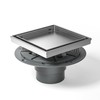 Bernkot Square Shower Drain 6" with 2" PVC Flange Base,
