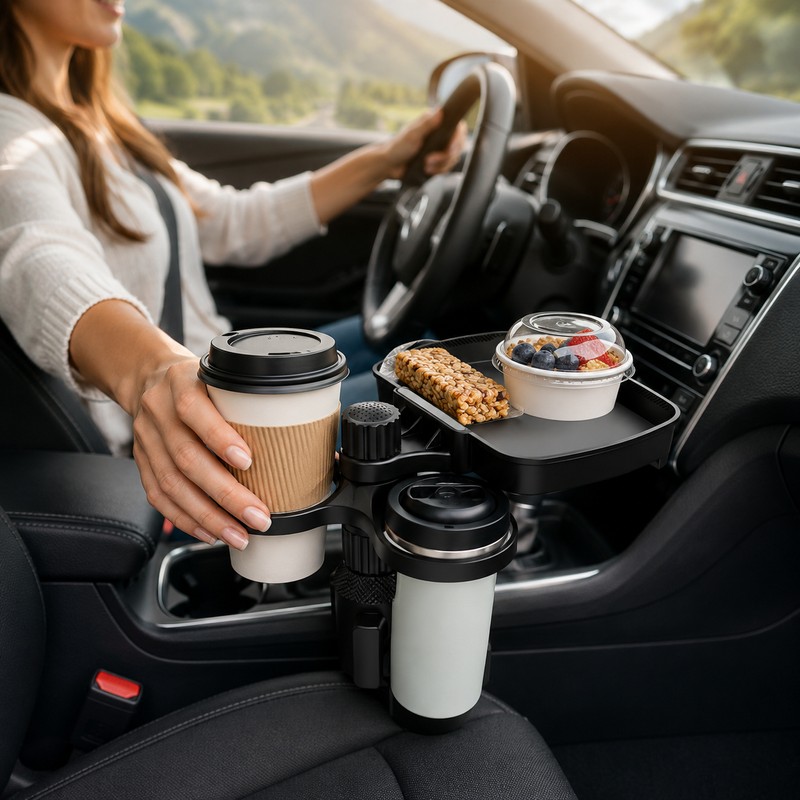 Dual Car Cup Holder Expander for Daily Driving – 360°